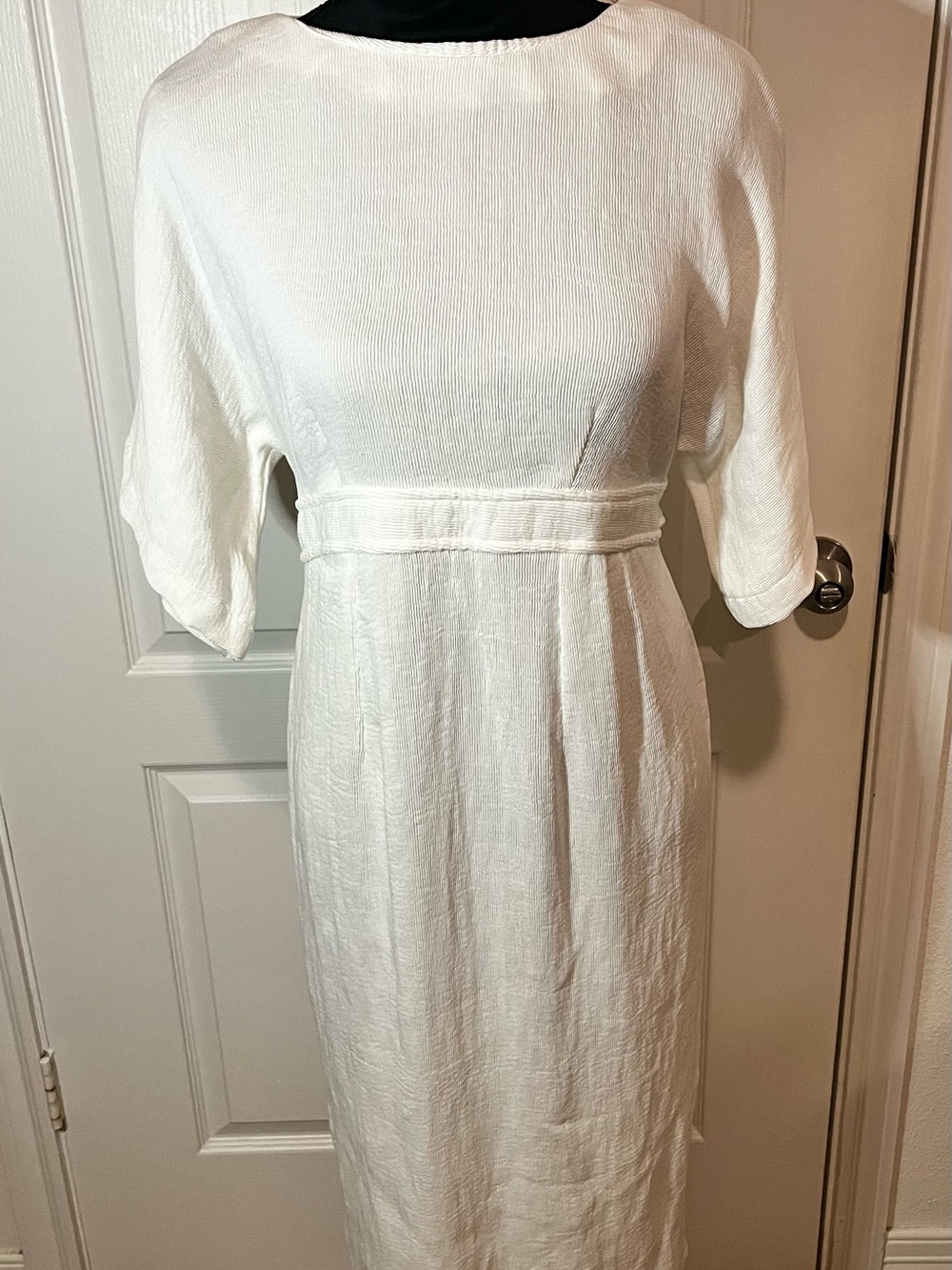 Closet London White Textured Midi Dress Sz 8